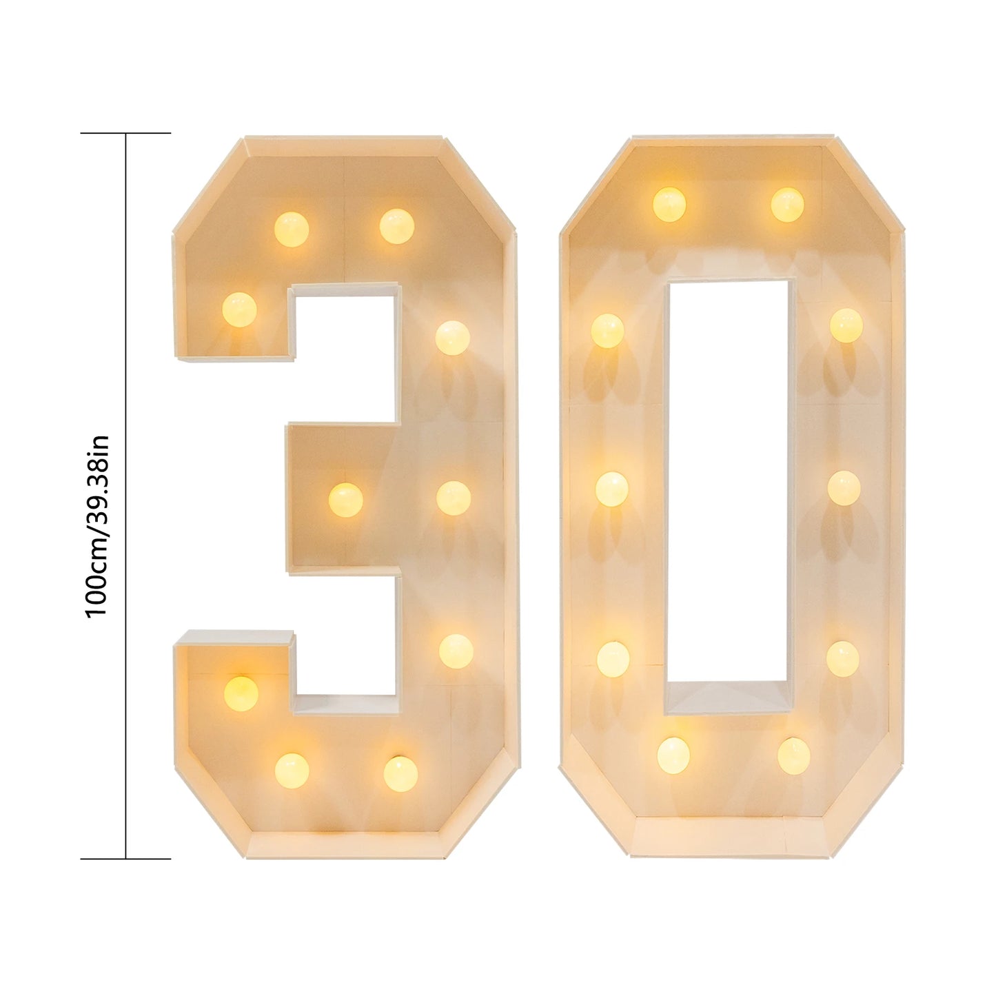 Bymaocar Led Number Light Giant Decor For Birthday Party Anniversary