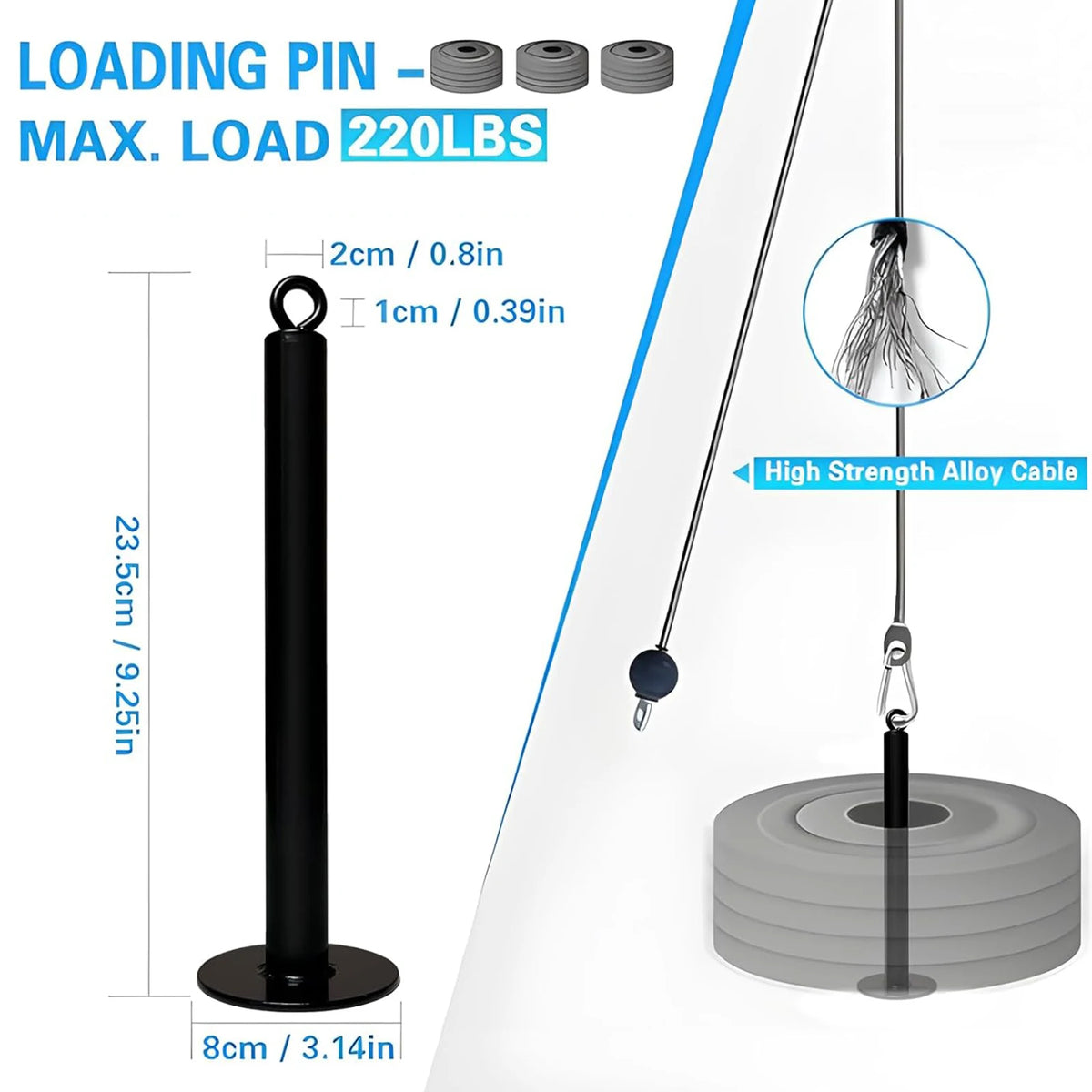 MARSAFIT Wall Mounted Cable Pulley System for Home Gym Training