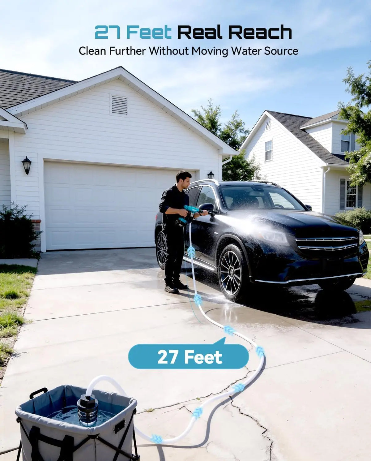 SEESII Cordless High Pressure Washer Gun With Multifunction Nozzle