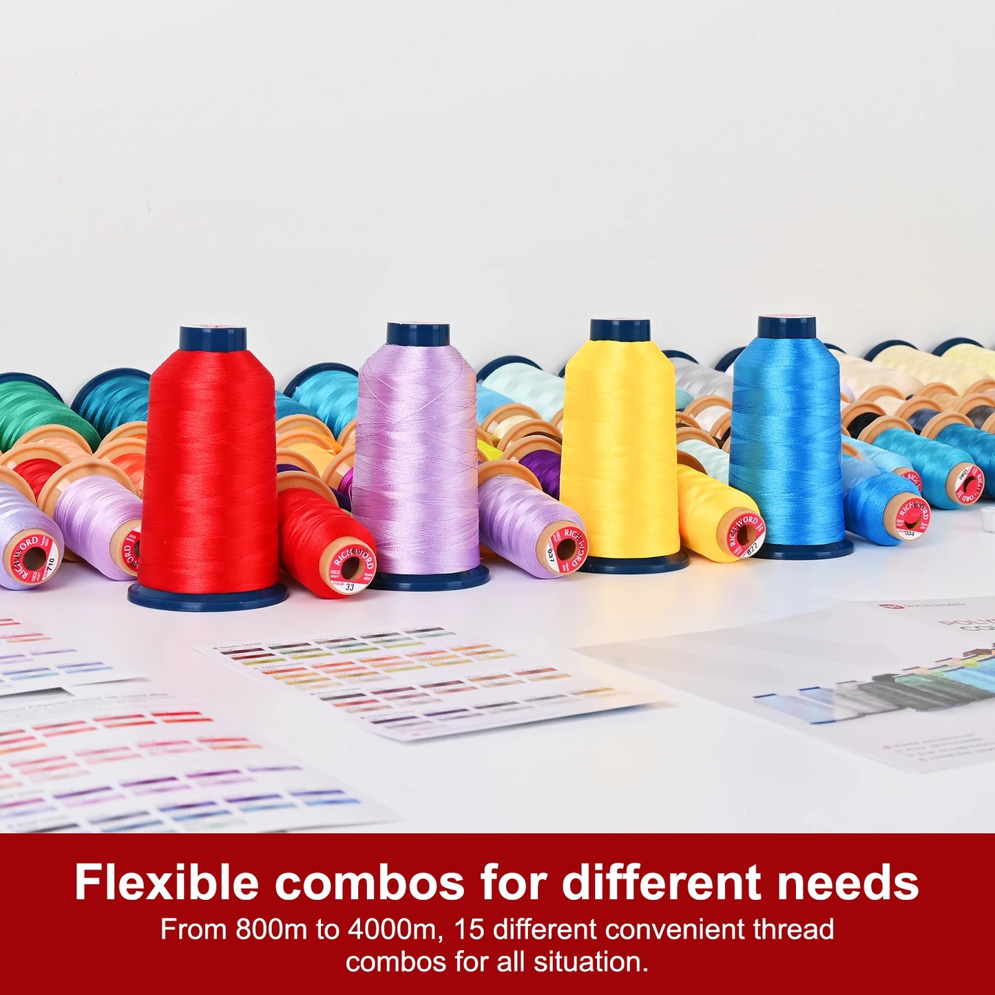 Polyester Embroidery Thread Kit For Embroidery Machines 60 Cones 40WT