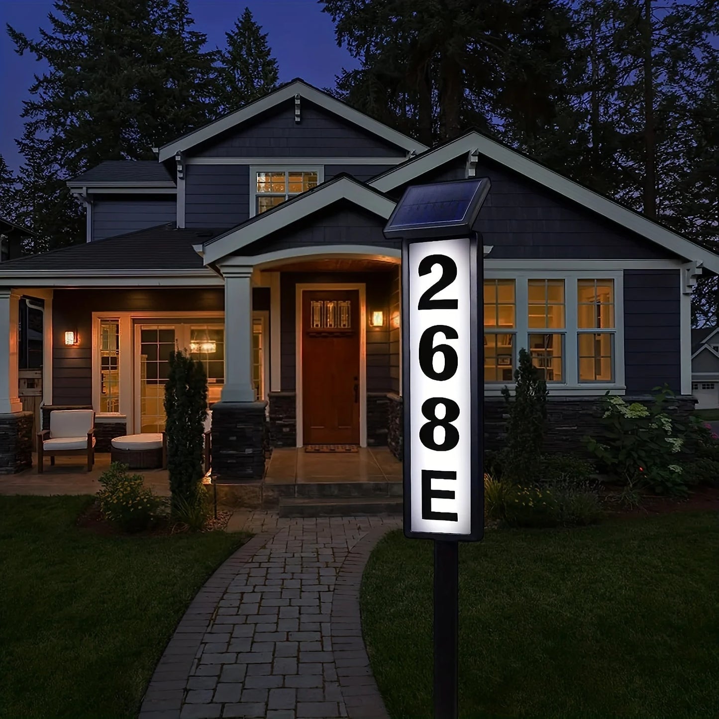 Solar Powered Door Sign Lights Ground Insert Lawn Lamps