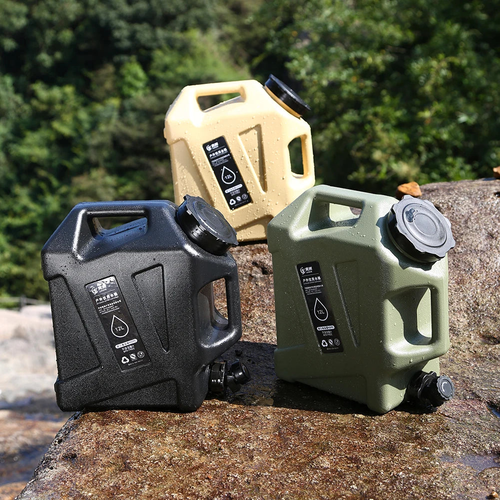 12L Camping Water Container  Water Storage Carrier Portable Large Capacity Outdoor Hiking Accessories