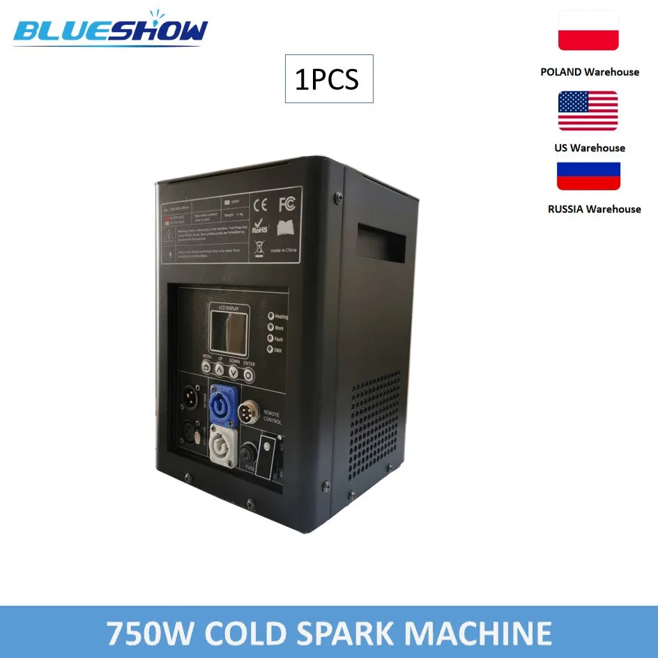 2  Cold Spark Machine Ti Powder 750W  Cold Firework Machine DMX Remote Control LCD Cold Sparking Machine Powder Ti