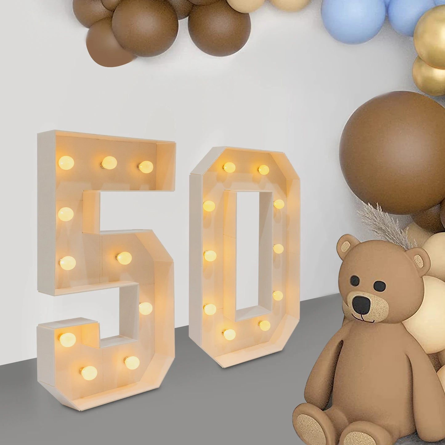 Bymaocar Led Number Light Giant Decor For Birthday Party Anniversary