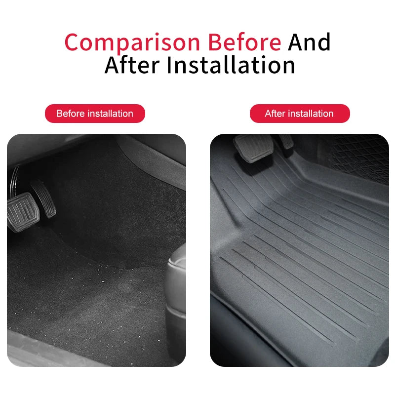 TPE Tesla Model Y Model 3 Waterproof Floor Mat Set