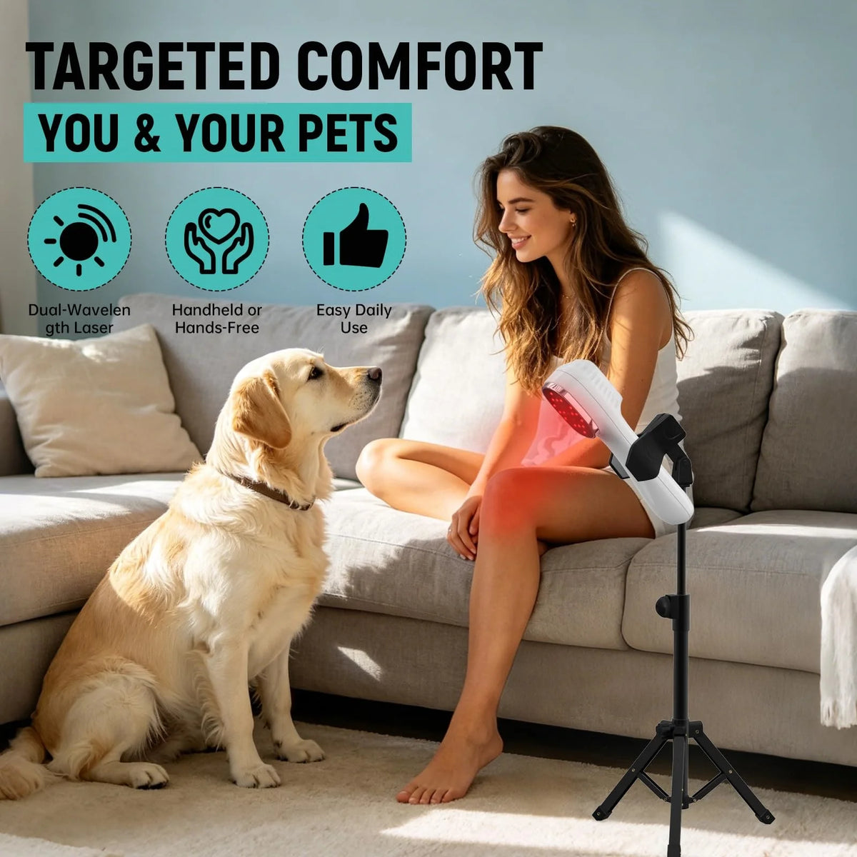 Handheld Pet Laser Therapy Device for Pain Relief and Recovery