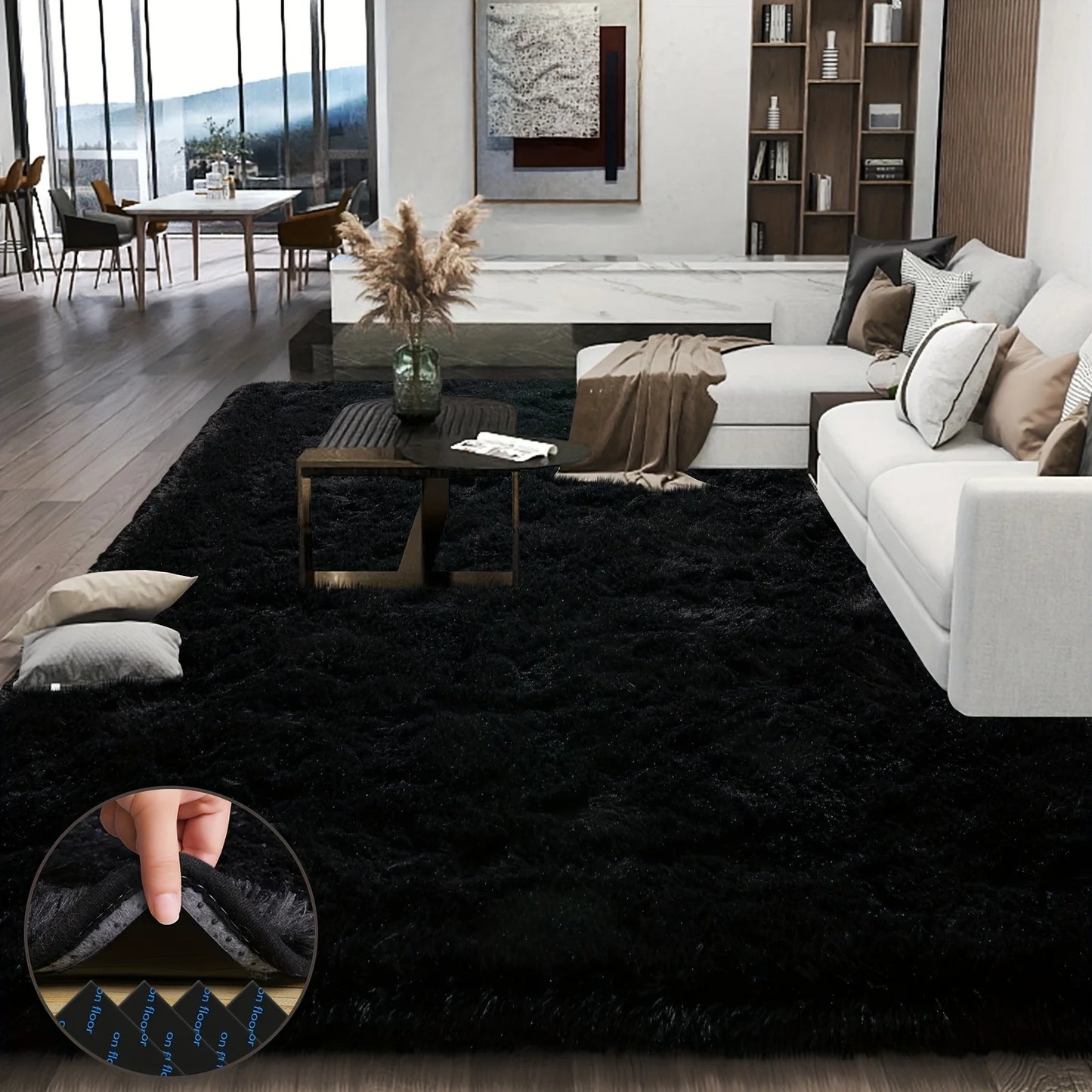 Aubusson Geometric Plush Area Rug Bedroom Living Room