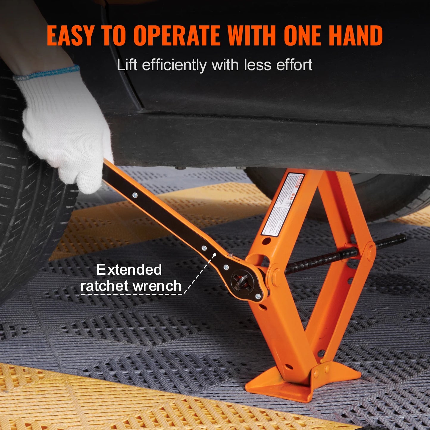 SucceBuy 2.5 Ton Scissor Car Jack Portable Lifting Tire Jack