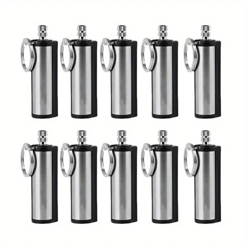 Metal Fuel Lighters Multifunction Keychain Fire Starter For Outdoor Camping