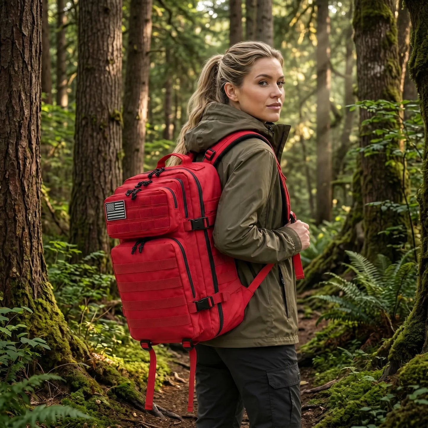 45L Tactical Travel Backpack Molle Storage Bag Large Capacity Multi Pocket Wear Resistant Camping Hiking Trekking Rucksack Durable Outdoor Mountain Climbing Daypack For Men Women Travellers Bushcraft Wilderness Trip Daily Com