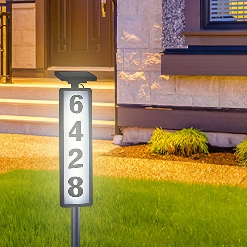 Solar Powered Door Sign Lights Ground Insert Lawn Lamps