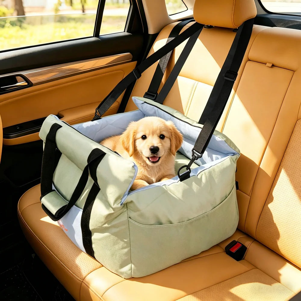 Borwart Portable Dog Car Seat With Safety Belt And Cover