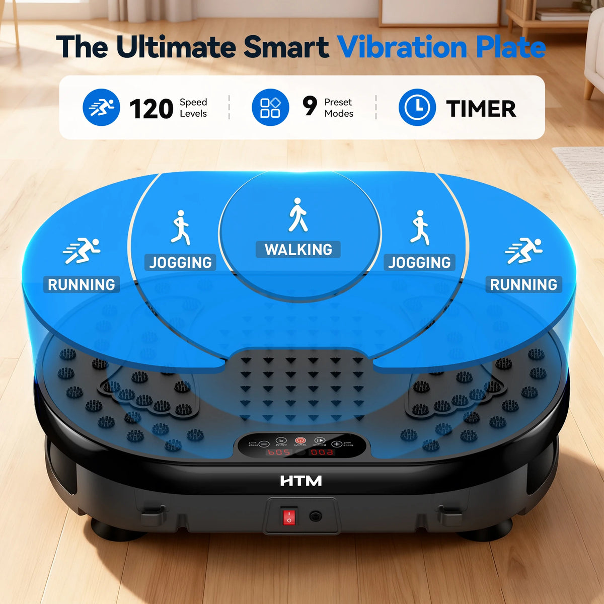 HTM Vibration Plate Fitness Trainer for Full Body Home Workouts