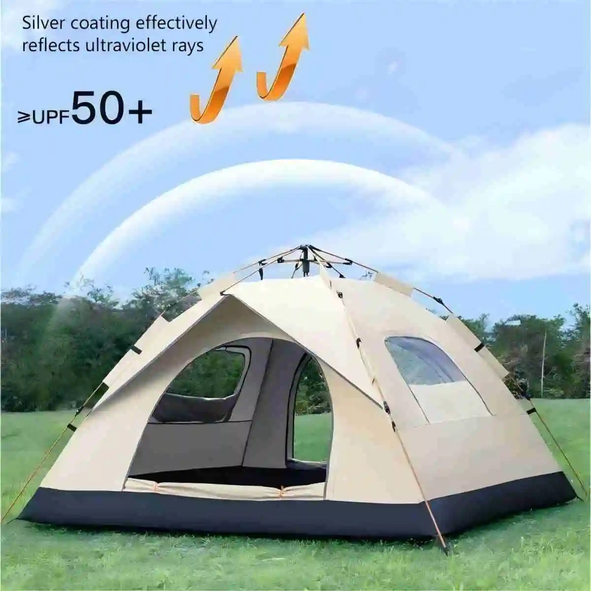 Pakicetus Outdoor Shelter Sunshade Camping Tent With Two Doors And Two Windows