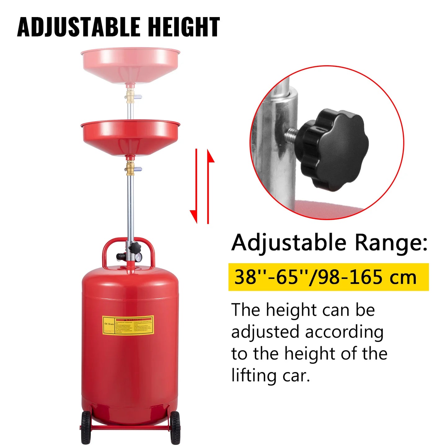 SucceBuy Waste Oil Drain Tank Air Drainer With Pressure Regulating Valve