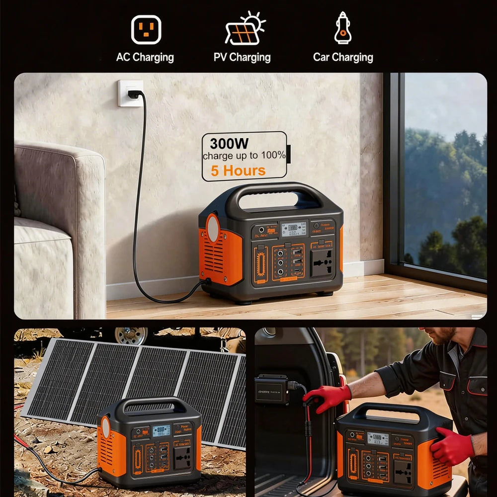GaiaRay 500W Portable Power Station 460Wh LiFePO4 Solar Generator