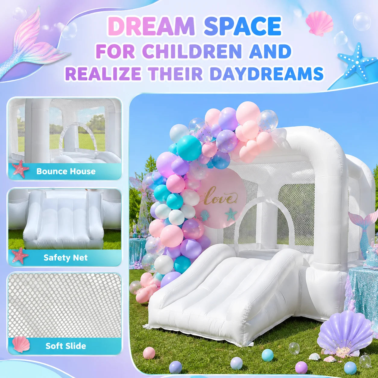 VANCEN Arch Inflatable Bounce House With Slide For Kids