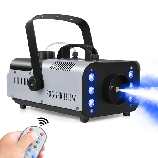U'King 1200W Fog Machine With 6LEDs Remote DJ Stage Effects