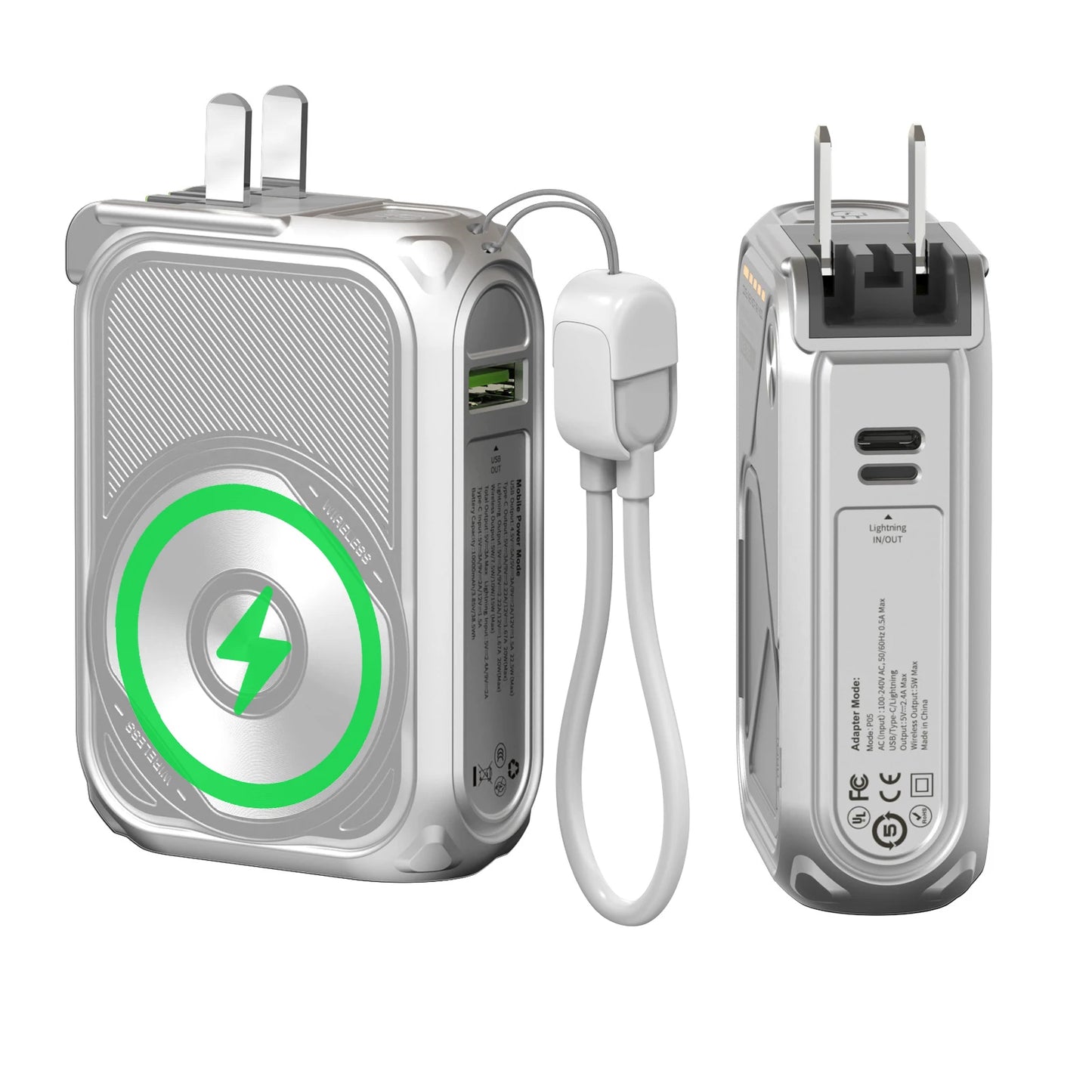 Prunus 22.5W Magnetic Wireless Power Bank USB Type C