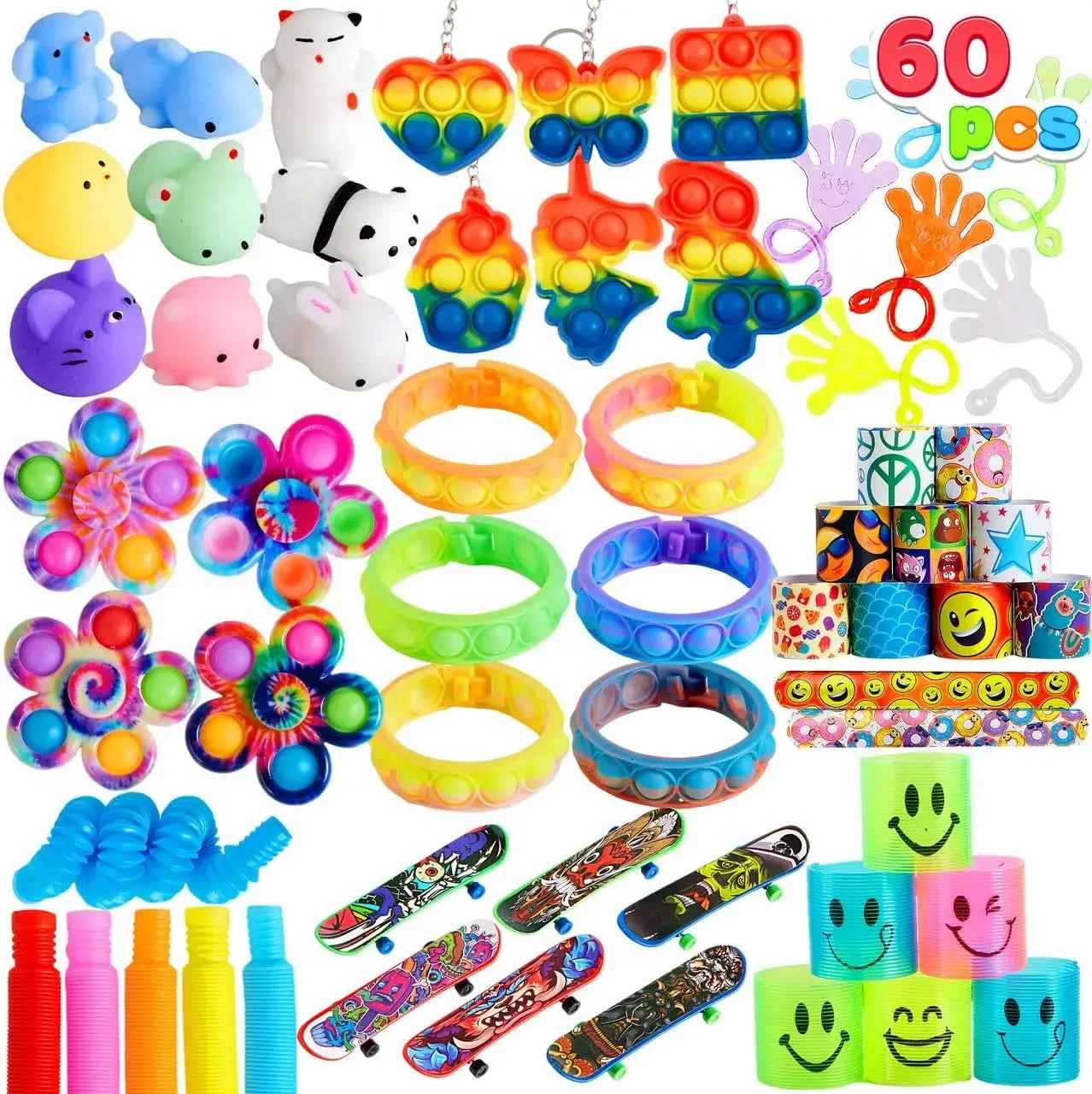 Joyfy Fidget Toys Party Favors 60 Pack Stress Relief and Autism Sensory