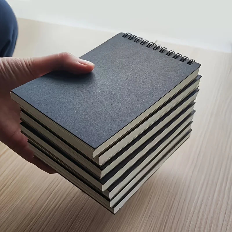 4-Pack A6 Premium Art Sketchbook Set , with a top spiral binding, suitable for artistic painting and sketching. Perfect gift for