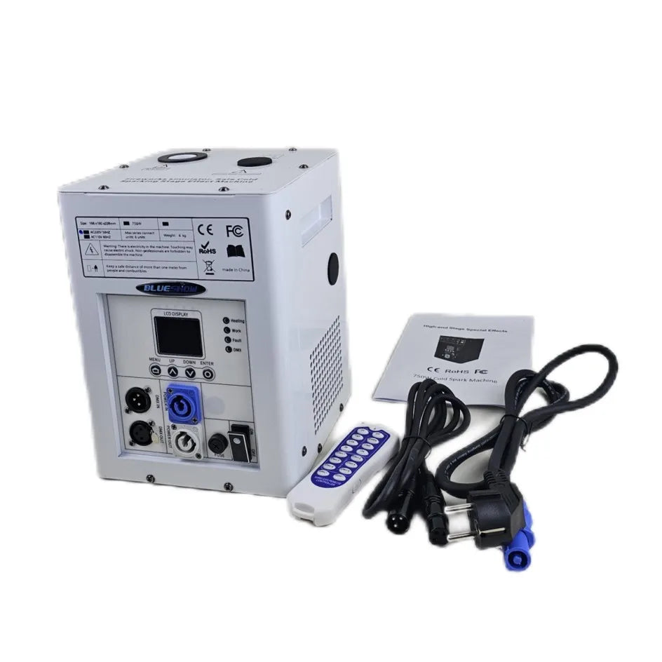 2  Cold Spark Machine Ti Powder 750W  Cold Firework Machine DMX Remote Control LCD Cold Sparking Machine Powder Ti